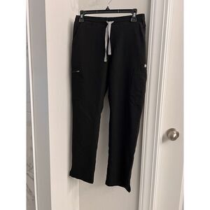FIGS Technical Collection Scrub Bottoms Pants Womans Small Black Straight Leg